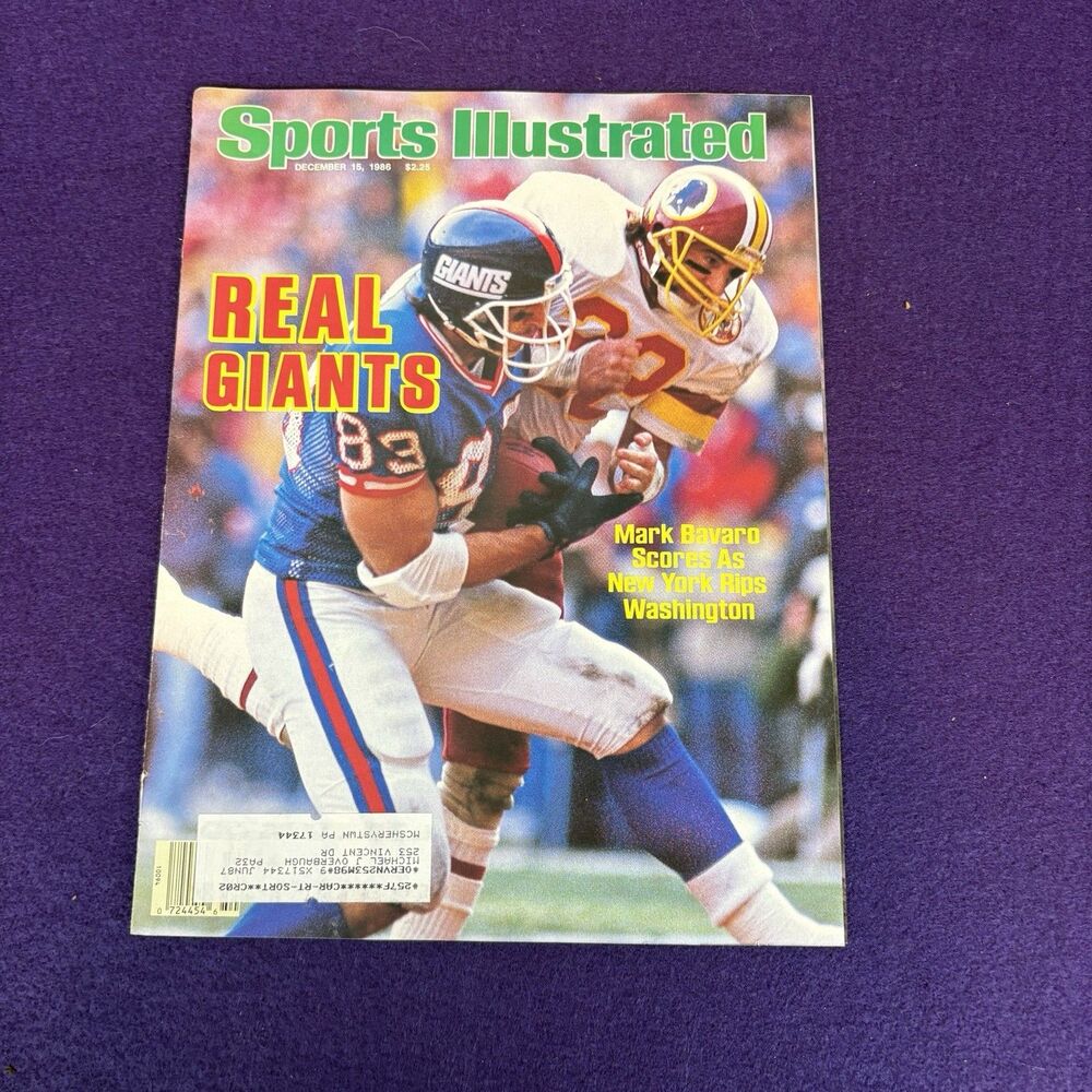 Sports Illustrated 1986 NY Giants Mark Bavaro Magazine Cover